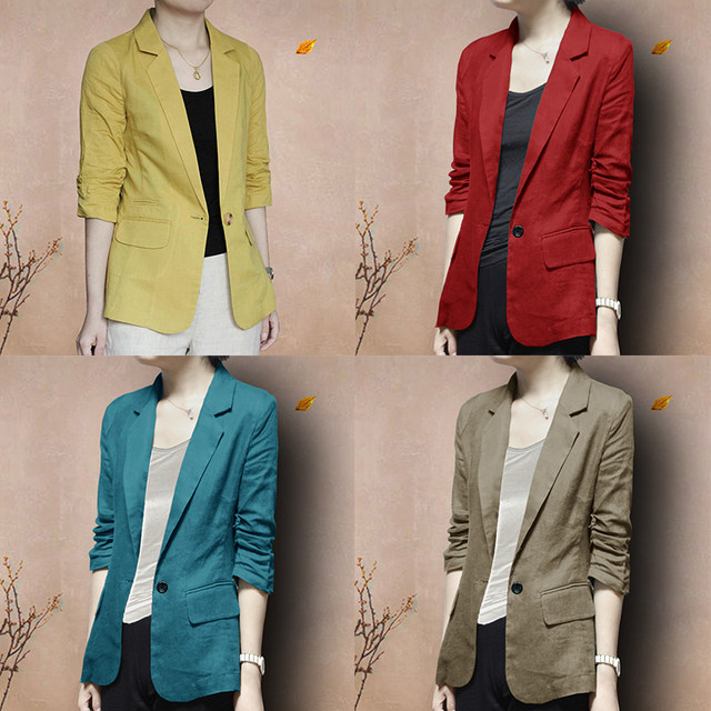 ເສື້ອຍືດ linen summer suit three-quarter sleeve women's large size