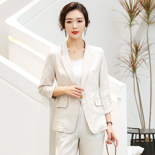 Linen Suit ຂອງແມ່ຍິງຄົນອັບເດດ: ຄົນອັບເດດ: Korean Style ຝ້າຍແລະ Linen ຂະຫນາດນ້ອຍຊຸດ Jacket 2026 ພາກຮຽນ spring ດູໃບໄມ້ລົ່ນ Summer ພາກບາງ
