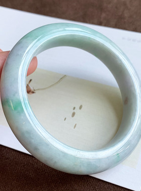 天然缅甸翡翠A货浅春彩玉手镯