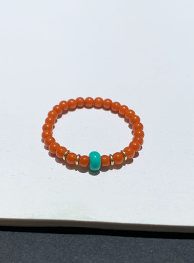 天然南红玛瑙柿子红戒指