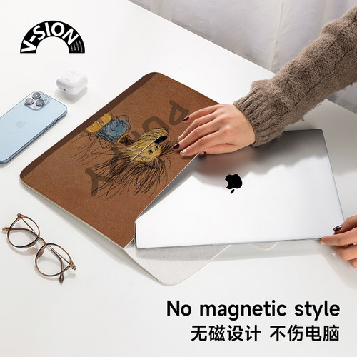 唯鑫V-SION潦草小狗电脑内胆包适用华为matebook14寸保护套联想小新pro16苹果macbook15.6新款平板内胆包12寸 - 图3