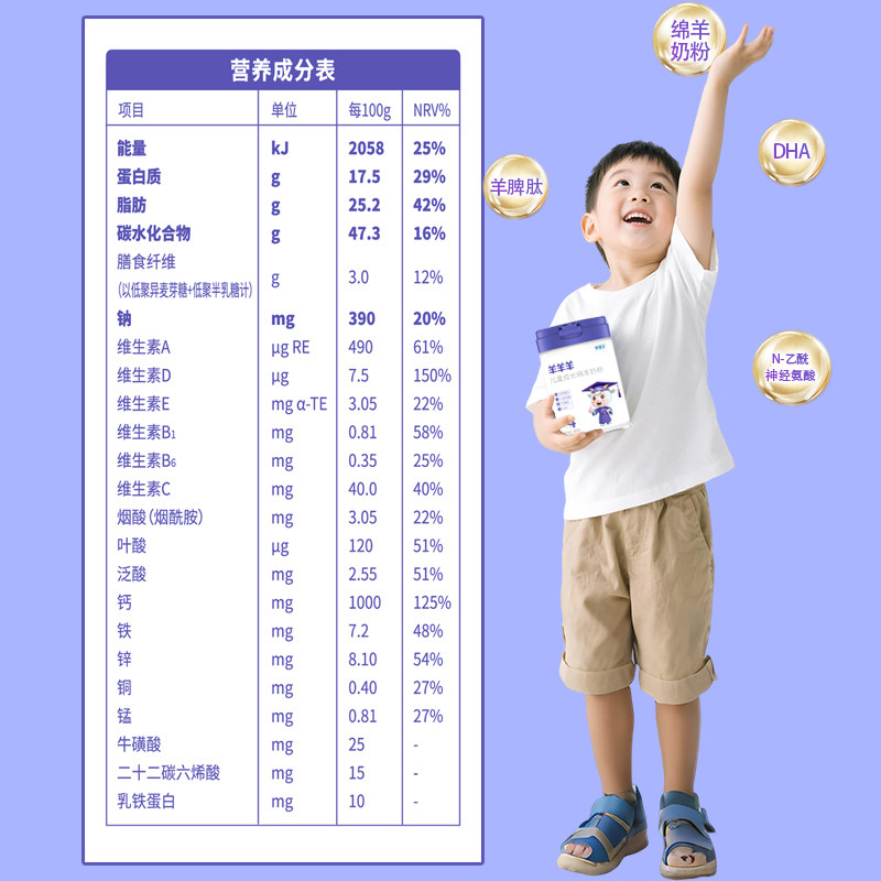 羊羊羊奶粉米慕羊儿童成长绵羊奶粉3岁以上青少学生羊奶粉4段650g,淘宝优惠券,粉丝福利购,淘宝优惠卷