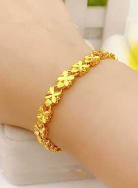 【抢今日】纯真金色手链女款招财气质实心光珠镀金色手链送礼物