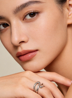 ck戒指女平行线设计感轻奢首饰