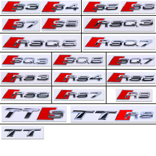 奥迪RS3 S4 S5 S6 S7 R8车标 黑色后尾标 RSQ3 SQ5 RSQ7 TTRS贴标 - 图0