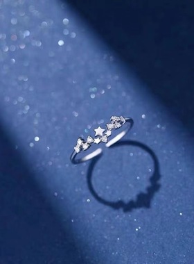 五角星戒指女ins小众设计感开口可调节食指戒冷淡风情侣闺蜜指环