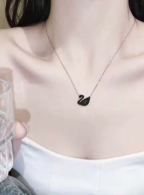 经典黑天鹅项链女ins小众设计感时尚轻奢优雅锁骨链简约百搭颈链