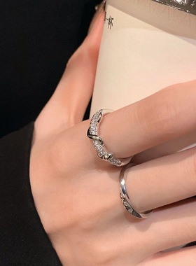 缠绕灵蛇戒指女ins小众设计高级感开口可调节指环辣妹食指戒尾戒