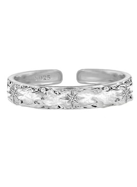 黑白戒指女ins小众设计高级感简约情侣对戒冷淡风开口调节食指戒