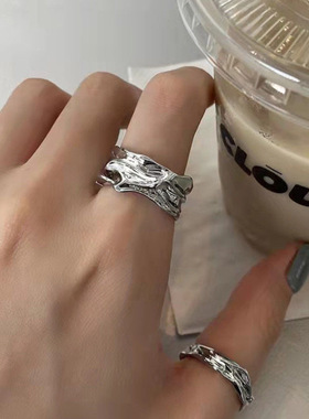 不规则戒指女ins冷淡风高级感开口可调式食指戒尾戒个性百搭指环