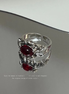 古着vintage戒指女ins小众设计感开口可调节独特指环食指戒尾戒潮