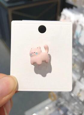 黑色小猫耳骨夹无耳洞可爱萌趣