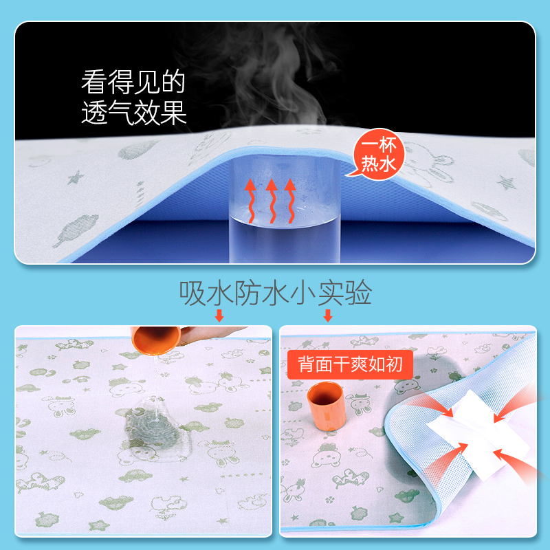xxyp旗舰店新生婴儿童隔尿垫夏天透气防水床垫可洗超大宝宝冰丝凉席夏季超薄1