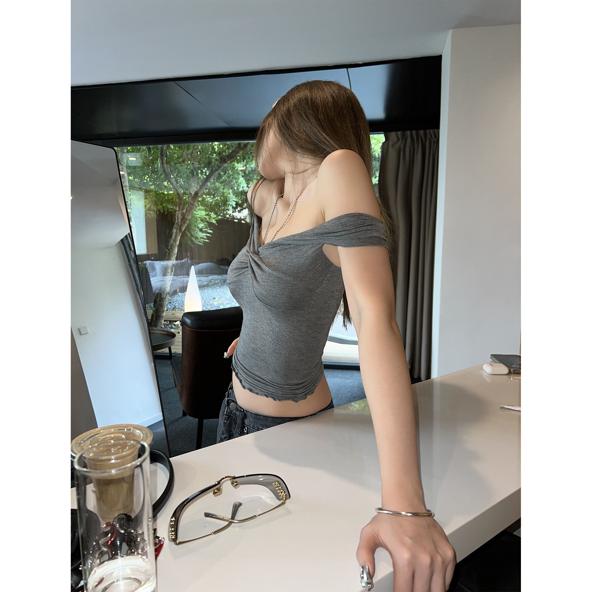 Xinlei Lin 夏季新款私服ins博主感扭扭小衫上衣女春夏吊带T恤女,淘宝优惠券,粉丝福利购,淘宝优惠卷