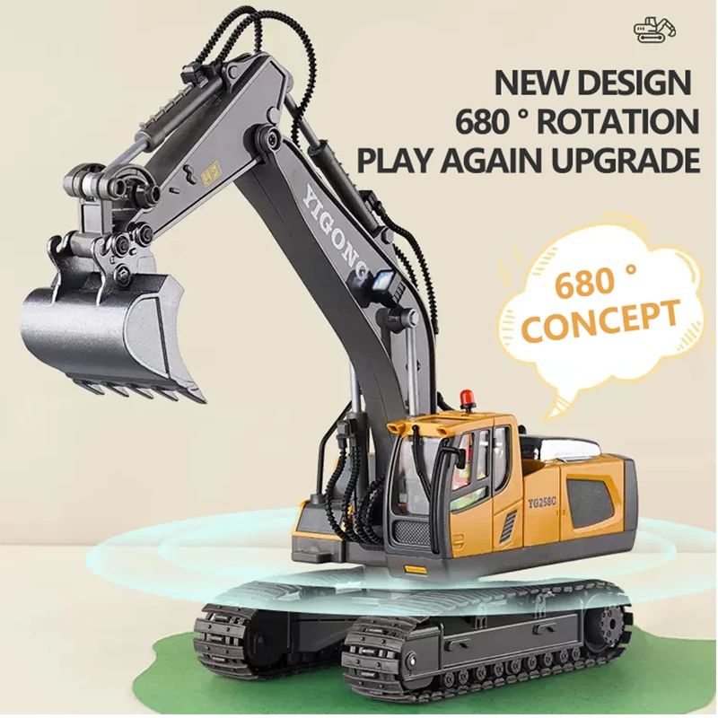 RC Excavator Dumper Car 2.4G Remote Control Engineering Vehi - 图0