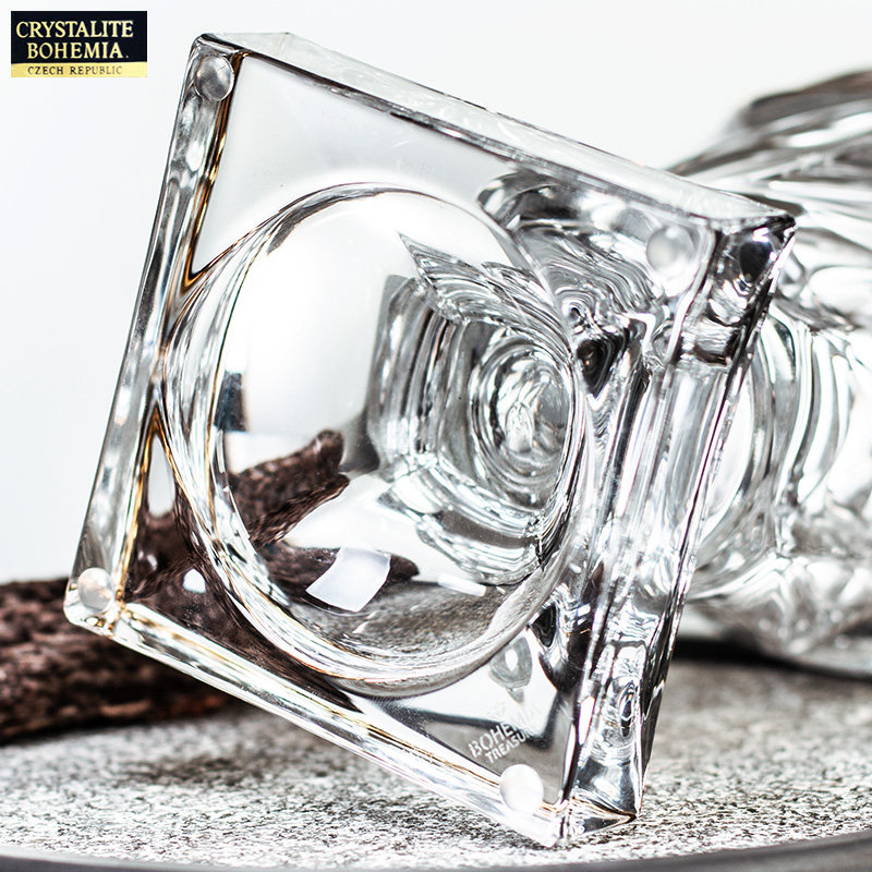 捷克进口bohemia水晶玻璃描金花瓶 开珏家居花瓶