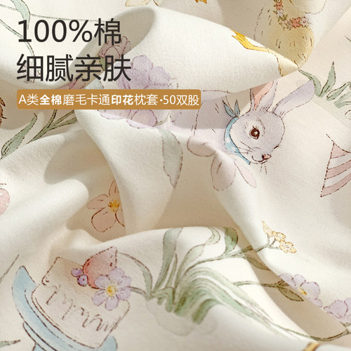 A类卡通全棉磨毛枕套儿童枕罩纯棉宝宝乳胶枕头套保暖枕芯套冬季 - 图1