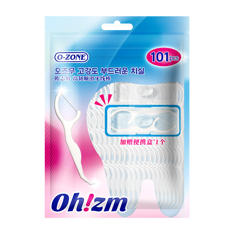 O-ZONE欧志姆高韧牙线棒细滑强韧抗断耐用101支装*2袋