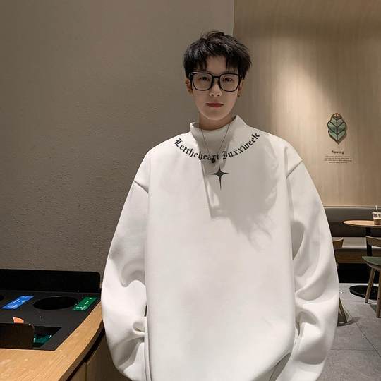 德绒半高领打底衫男生2025新款秋冬季长袖T恤重磅保暖内搭卫衣潮