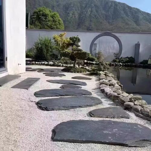 天然青石板花园踏步石防滑花园庭院园林垫脚石老石板汀步石防滑 - 图2