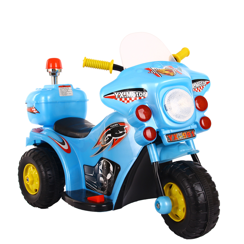 儿童电动摩托车1-3岁三轮车小孩音乐警车宝宝充电玩具童车可坐骑-图3