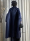 Retro literary wool blue thickened double-sided coat for women