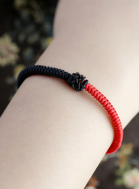 本命年年幸运金刚结鸡年本命年红绳手链男女情侣九乘编织手绳