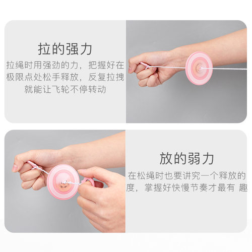 儿童发光拉哨玩具怀旧拉绳线飞轮风火轮拉响创意闪光地摊小礼品 - 图1