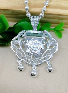 镂空毛衣链复古周岁礼物平安锁