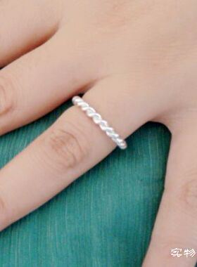 999纯银手工麻花戒指环圈定制