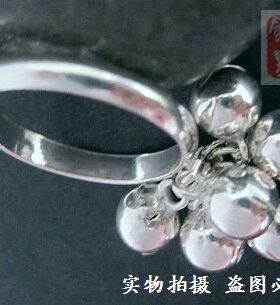 银戒指女99纯银6铃铛会响女神