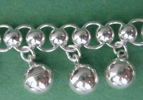 99纯银小珠子铃铛手链