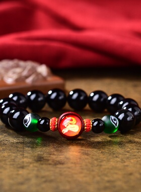 金蟾献瑞属蛇辅祥吉瑞手链男女2026年生肖蛇吉祥物水晶饰品手串