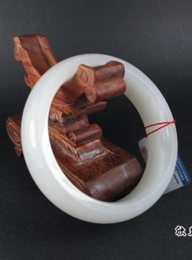 青峰玉器和田玉手镯白玉手镯玉手镯玉镯子扁圆形手镯57