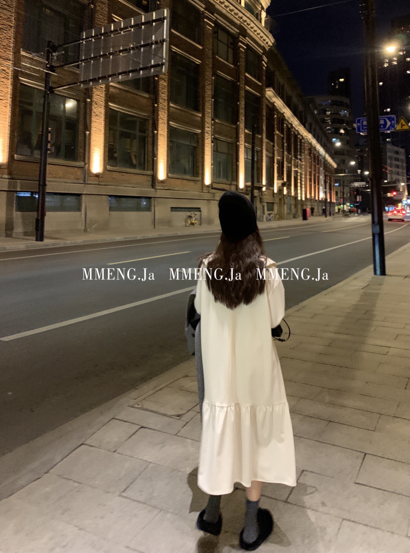 MMENGJA」古堡少女~设计感娃娃领复古蝴蝶结万能打底鱼尾衬衫裙-图1