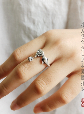 925纯银戒指女小众设计中国风