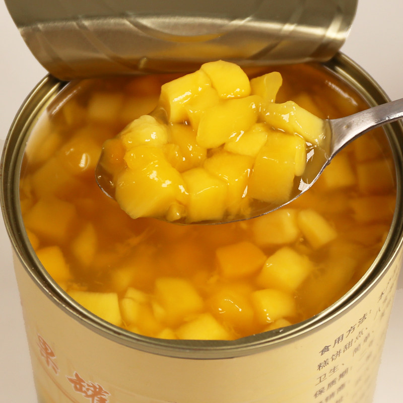 一策芒果罐头900g杨枝甘露芒果酱奶茶店专用糖水芒果粒芒果丁丁