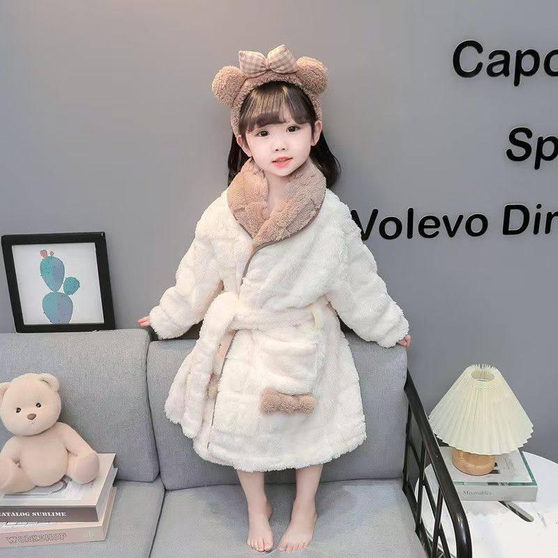 儿童浴袍女童冬季睡袍加厚法兰绒睡衣浴巾女孩宝宝珊瑚绒洗澡浴衣,淘宝优惠券,粉丝福利购,淘宝优惠卷