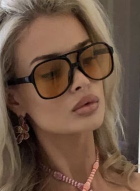 欧美复古双梁街拍太阳镜2024新款女高级感ins个性大框网红蛤蟆镜