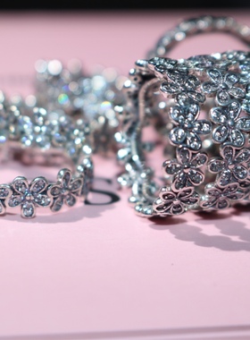 纯银有一家复古做旧炫目花海戒指