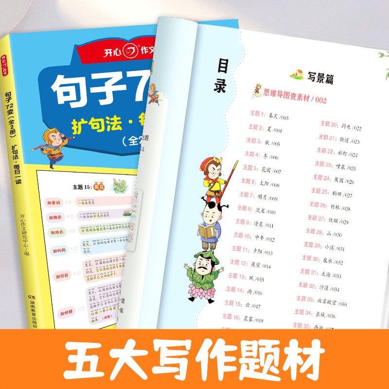 小学生语文作文句子72变训练学会扩句法修辞手法专项训练好词好句修辞作文书每日一练一读写人写事写景写物写特征五感法写作技巧