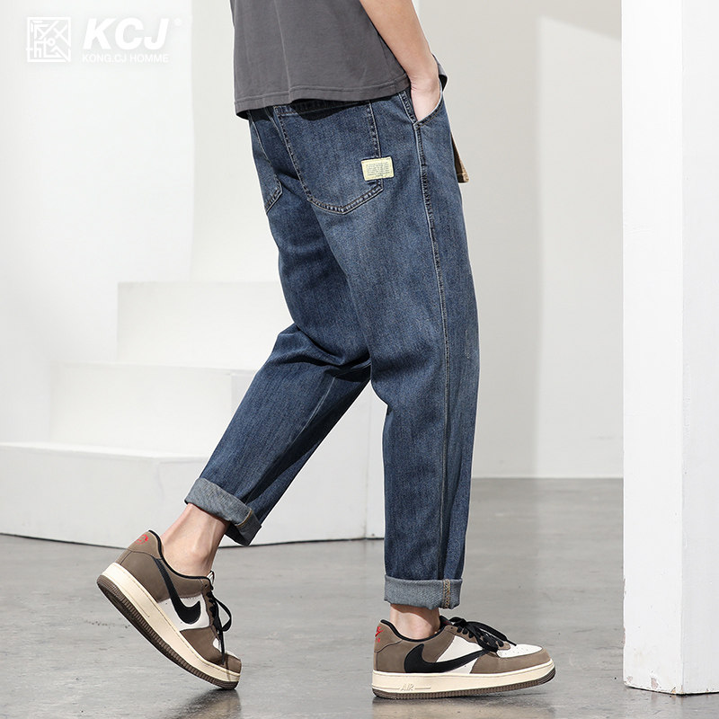 宽松直筒男2021年九分休闲牛仔裤子 空城计牛仔裤