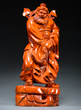 花梨实木雕刻天师福神钟馗神像摆件家居客厅装饰品工艺品店铺供奉