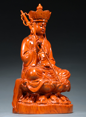 花梨木雕地藏王佛像菩萨摆件实木质雕佛像家居客厅玄关红木工艺品