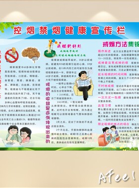 控烟禁烟校园宣传高清海报禁止吸烟标语挂图反控烟宣传健康宣传栏