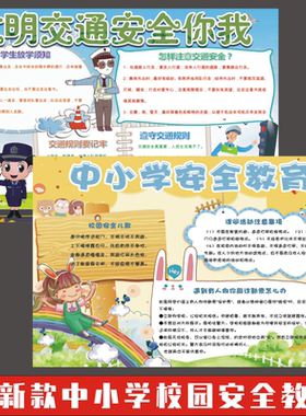 中小学生校园安全教育海报墙贴