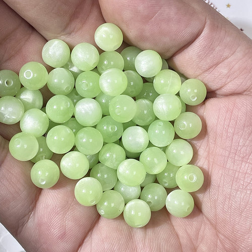 6-8mm仿猫眼树脂直孔圆珠串珠散珠子手工diy手链项链流苏发簪材料 - 图3