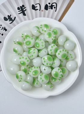 仿白玉菩提炭烧猫爪串珠材料