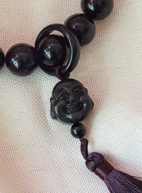 天然水晶彩虹眼黑曜石手持女款文玩复古手串送朋友 · 黑曜石12mm