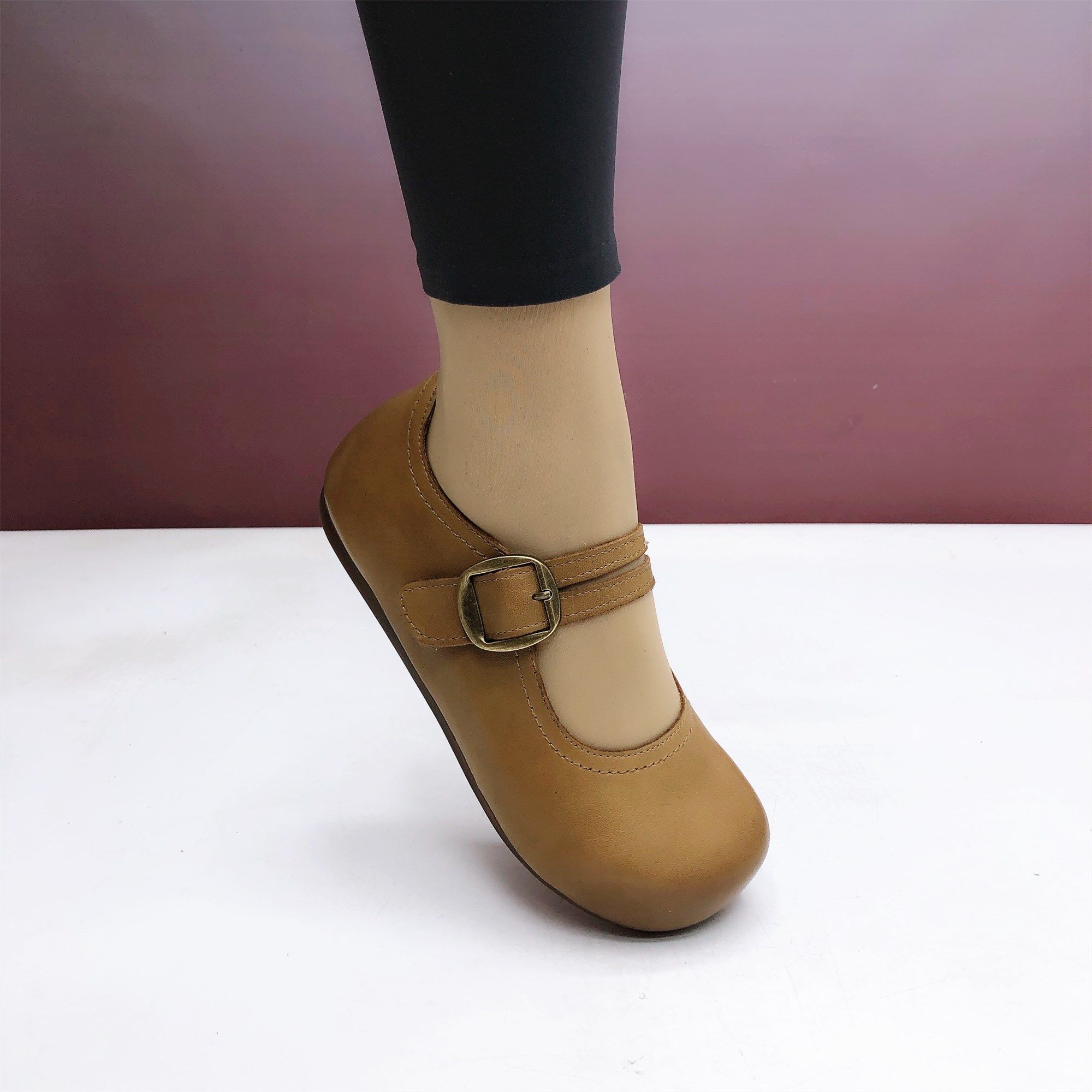 复古圆头真皮女鞋2026新款乐福鞋软皮软底平底浅口单鞋百搭小皮鞋,淘宝优惠券,粉丝福利购,淘宝优惠卷